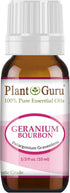 Geranium Bourbon Essential Oil, 10 ml, 100% Pure, Undiluted, Therapeutic Grade