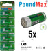 5 X PoundMax 910A LR1 N Type MN9100 1.5V Alkaline Batteries