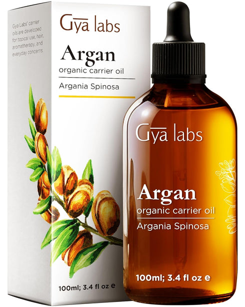 Set Set 2x3.4 oz Gya Labs Moringa Oil for Skin & Argan Oil for Hair - Aromatherapy Grade Essential Oils - fl