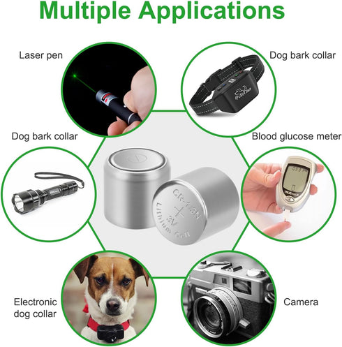 JOXIYECLTL 6 Pack 1/3N CR1/3N DL1/3N 3V Lithium Battery High Capacity for Laser Sights Camera Pet Electronic Collars