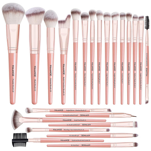 MAANGE 23 Pcs Makeup Brush Set - Premium Synthetic Professional Face Powder Blush Eyeshadow Blending Kit