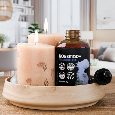 Organic Rosemary Essential Oil for Diffuser Aromatherapy Oil Rosemary Essential Oil for Skin Organic Rosemary Oil for Hair Growth Organic Diffuser Oil Essential Oil for Body Oils Aceite de Romero 4oz