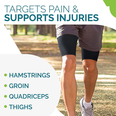 Thigh Compression Sleeve for Men & Women, Thigh Brace for Sciatica Pain Relief, Ideal for Running