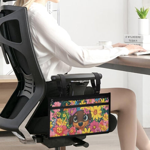 Qehuruxo Colorful Flower Dog Wheelchair Side Bag Wheel Chair Accessories Adults Foldable Wheel Chair Accessories