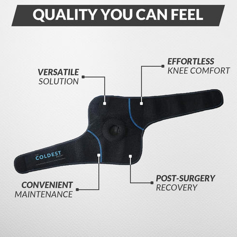 The Coldest Knee Ice Pack Wrap - Hot and Cold Therapy, Reusable Compression for Injury Recovery, Bursitis, Arthritis