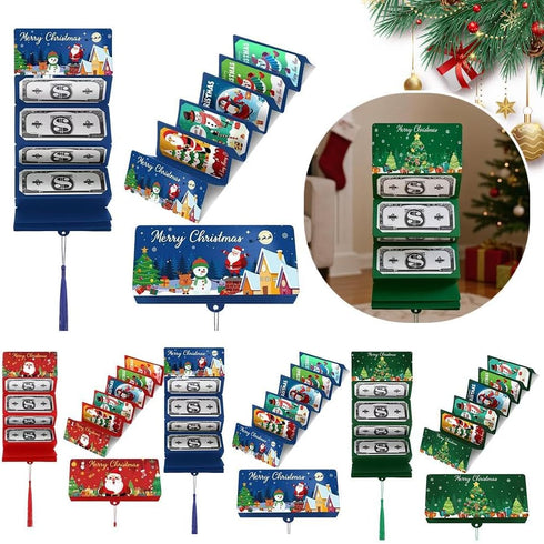 QHUDLV Holder,10 Christmas Surprise Money Holder - Christmas Money or Gift Card Slots Surprise Xmas Gift Card Holde r