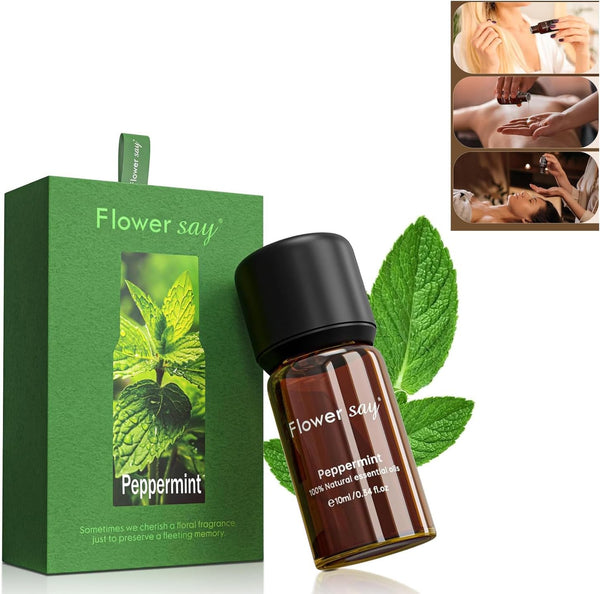 Peppermint Essential Oil 0.34Oz - 100% Pure Undiluted Premium Therapeutic Grade Essential Oil