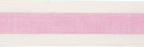 MEEDEE Pink White Stripe Wired Ribbon, 2.5 Inch, Baby Pink with Ivory Stripes for Wreaths, Garland