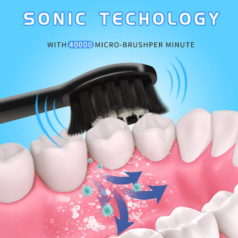 Renben 5 IPX7 3 Sonic Toothbrush for Adults, Electric Toothbrush with Cleaning Modes - Rechargeable Electric Toothbrush