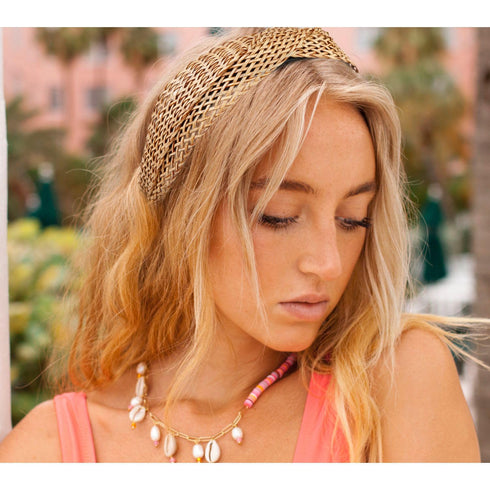 Tobeffect 2 Packs Straw Headbands for Women - Woven Twist Braided Fashion Boho Hairbands Non Slip Wide Rattan