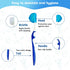 4-Pack Orthodontic Dental Care Kit, Includes Soft Bristle Toothbrushes and Braces-Friendly Flosser