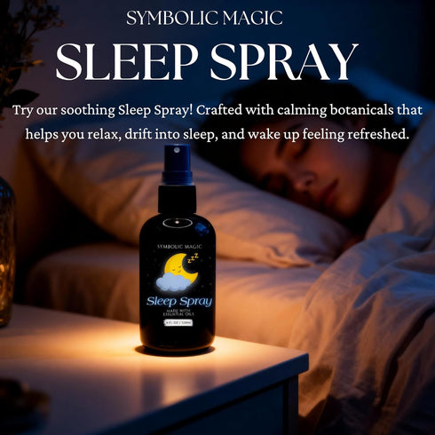 Symbolic Magic 4oz Sleep Spray Calming Lavender and Essential Oils, Pillow Mist for Deep Sleeping, Aromatherapy