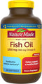 Nature Made Burp Less Fish Oil 1200 mg, Omega 3 Fish Oil for Healthy Heart Support, 200 Softgels