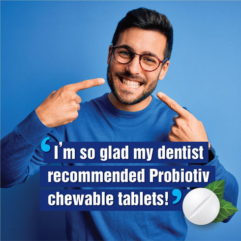 Oral Probiotics for Bad Breath, 5 Billion CFU Chewable Dental Probiotic for Teeth and Gums, Mint Tablets