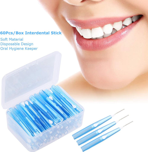 60Pcs/Box Dental Floss Picks, Refill Toothpick Flosser for Oral Deep Clean Health Care