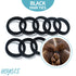 HOYOLS Cotton Hair Ties, 1.6 Inch Soft & Stretch Large Hair Bands, Nylon Fabric Ponytail Holder, 50 Pcs (Black)