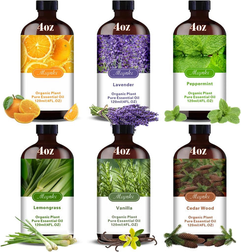 Aromatherapy Essential Oils Gift Set - 6 Pack (Lavender, Vanilla, Peppermint, Orange,