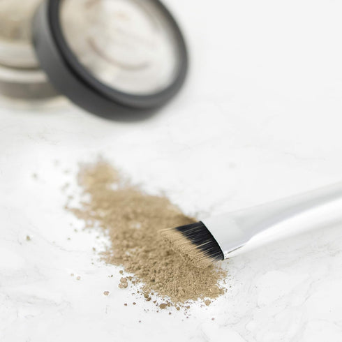 Natural Eyebrow Powder Kit, Mica Brow Makeup with Professional Angled Brush, 10 Natural Shades