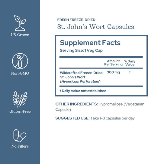 Immune (120 300 Eclectic Herb - St. John's Wort Capsules | Nervous System & Support | Promotes a Positive Mood | Vegan