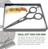 Lucky Franc's Beard Grooming Kit with Japanese Scissors & Handmade Mini Combs for Men, Mustache Trimming