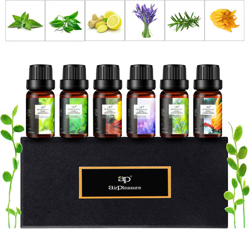 Fresh Essential Oils Set, 6x10ml Aromatherapy Oil Gift Kit for Diffuser, Fragrance, Humidifiers, Air Purifier