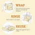 Bee's Wrap Reusable Beeswax Wraps for Food - Honeycomb Bread Wrap, Eco-Friendly Storage Bags