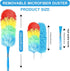 Rainbow Static Duster, 24 Inch Reusable Microfiber Electrostatic Duster, Washable Head for Home and Car Cleaning