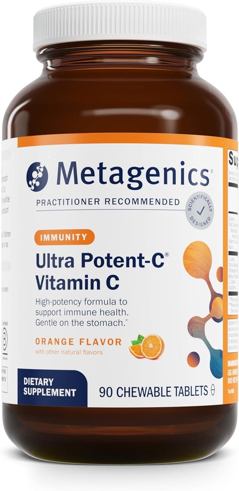 Metagenics Ultra Potent-C Chewable - for Immune & Antioxidant Support, with L-Cysteine & L-Lysine, Chewable VIT C,