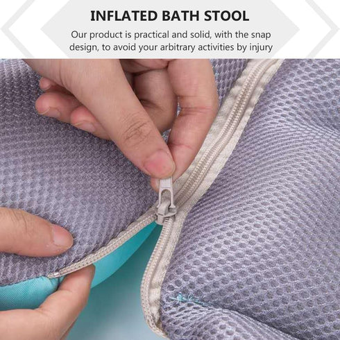 80x40cm Inflatable Bathtub Chair Tub Portable Foldable Shower Basin Travel Tub Seat for Elderly and Pregnant Women Blue