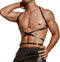 ROIEIIR Mens Leather Restraint Body Harness, Punk Gothic Chest Harness with Adjustable Waist