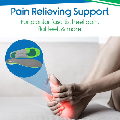 Orthotic Inserts for Plantar Fasciitis - Arch Support Insoles Shoe Inserts for Comfort and Relief from Flat Feet, High Arches, Back, Fascia, Foot and Heel Pain - Full Length