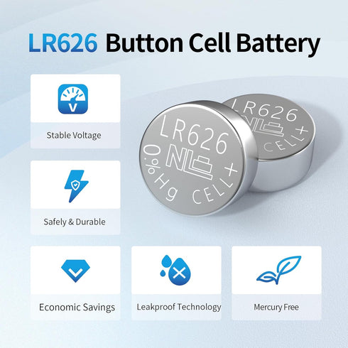AG4 LR626 Battery 376 377 SR626SW Batteries 1.5v Alkaline Coin Cells (40 Count (Pack of 1))