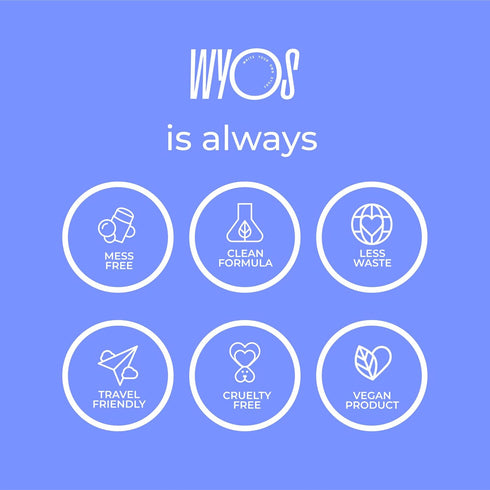 WYOS Face Cleanser Stick - Travel Friendly, Vegan, Cruelty Free, Gentle Sensitive Skin Makeup Remover