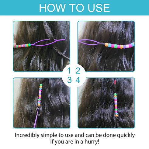 Hoyols Quick Hair Beader for Loading Beads, Braid Stringer Hair Beading Tools Kit, Ponytail Maker Styling Magic for