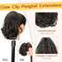 KooKaStyle Ponytail Extension, 10" Short Claw Clip in Pony Tails Hair Extensions Curly Wavy Synthetic Drawstring Ponytail Hair pieces for Women Girls Dark Brown