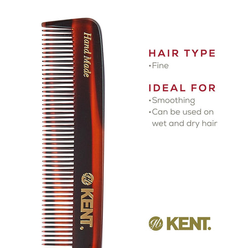 Kent F3T Handmade Dressing Table Comb for Men and Women, Fine Tooth Hair Comb for Grooming, Beard, Mustache