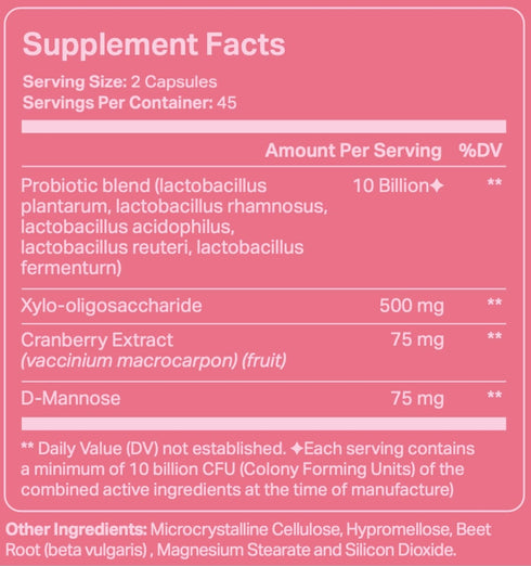 Trigg 90 Vaginal Probiotics for Women- pH Balance, Digestion, UT- Female Health Supplement with Cranberry- Prebiotic