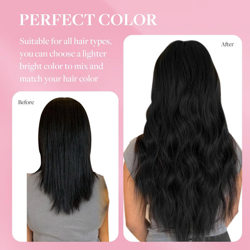 Tape in Hair Extensions Human Hair | 1B Natural Black 14 Inch 25g 10pcs Thick Ends Remy Seamless Extensions