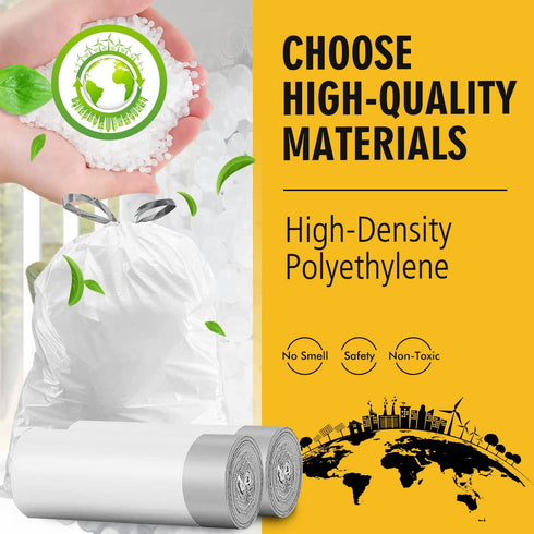 62 Counts Small Trash Bags, Drawstring, 4 Gallon Mini Garbage Bags for Bathroom, Kitchen, Bedroom, Office