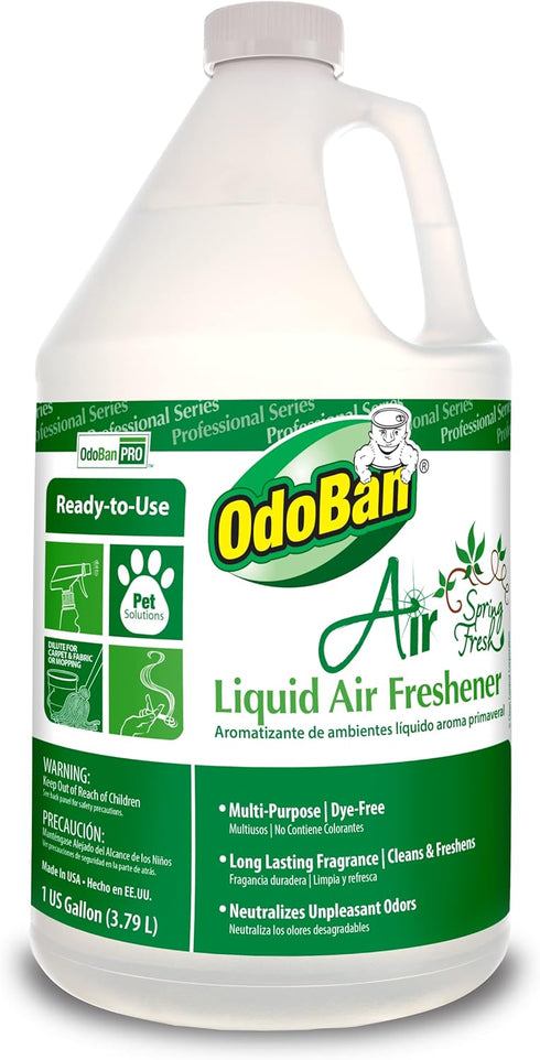 OdoBan 977462-G RTU Air Freshener, Spring Fresh Liquid, 1 Gallon Bottle