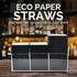 Paper Cocktail Straws 5 inch - 500 ct. Biodegradable Small Black Drinking Straws for Restaurant, Bar, Food Services