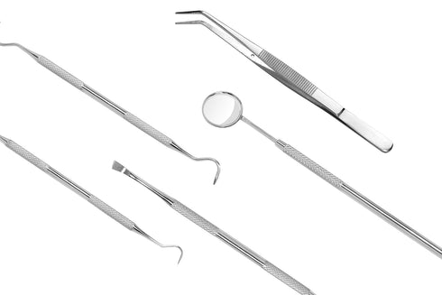 Tools Pack for Teeth Cleaning, Stainless Steel Dental Scraper, Tooth Pick Hygiene Set with Mouth Mirror, Tweezer Kit