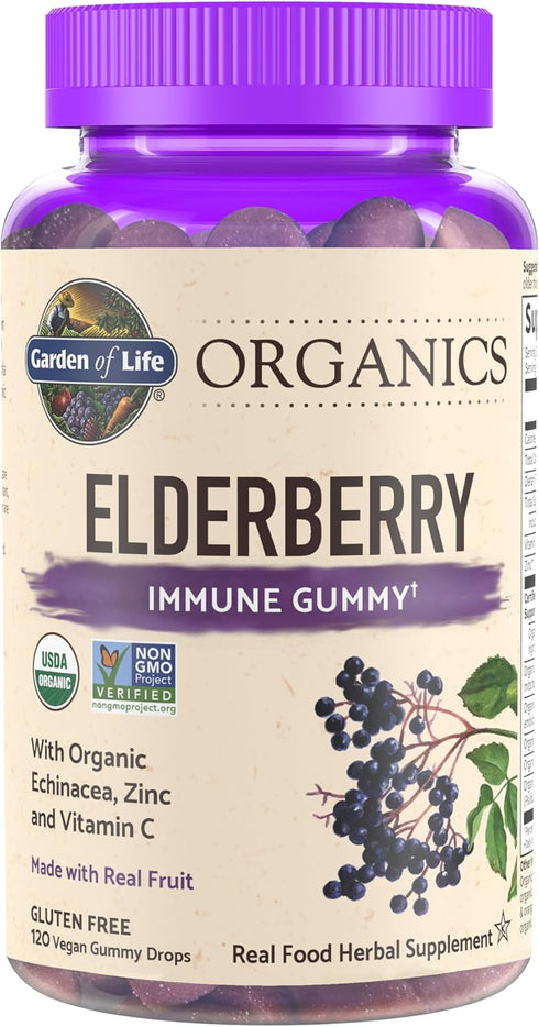 Garden of Life Organics Elderberry Gummies for Adults & Kids - Immune