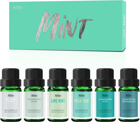 Fragrance Oils Set of Mints, MitFlor Premium Scented Oils for Diffuser, Soap