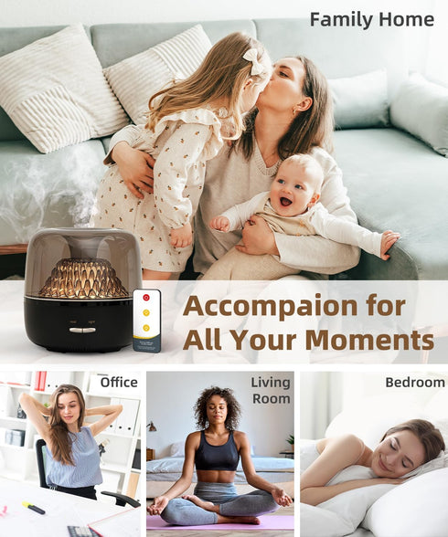 Small Essential Oil Diffuser for Home, Stylish Volcano Mountain View & Colorful Lighting, Aromatherapy Aroma Diffusers