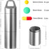 Portable Pill Case Keychain Pill Holder,Waterproof Stainless Steel Pill Keychain of 2 Compartment Nitroglycerin EDC Container(Single Box), Silver
