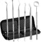 Dental Hygiene Tool Set, Stainless Steel Dental Pick and Tweezers, Gum Floss, Tooth Scraper for Personal Oral Care &