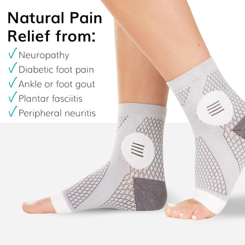 BraceAbility Neuropathy Socks for Women and Men, Toeless Compression Foot Socks for Peripheral Neuropathy, Diabetic,