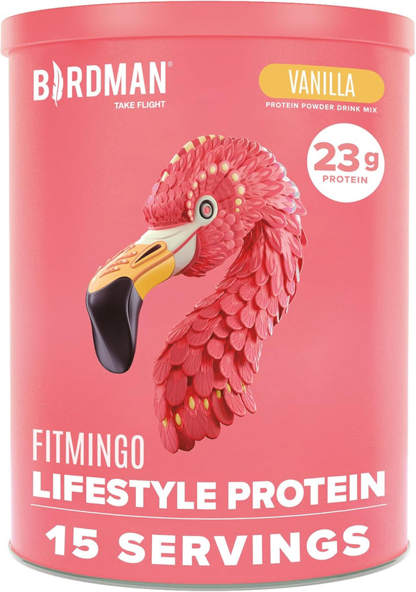 BIRDMAN Fitmingo Vegan Protein Powder for Women - Inositol, Collagen Boosters, 23g Plant Based Vanilla Protein