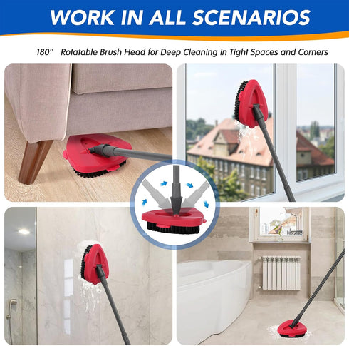 Spin Mop Scrub Brush Head for O Ceda EasyWring 1-Tank System ¦ Hard Bristle Brush Attachment for Bathroom, Kitchen, Tile